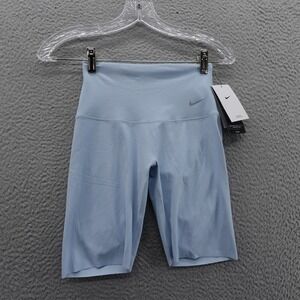 Nike Zenvy‎ High Waist Bike Shorts XS Blue Women Infinasoft Gentle Support NWT